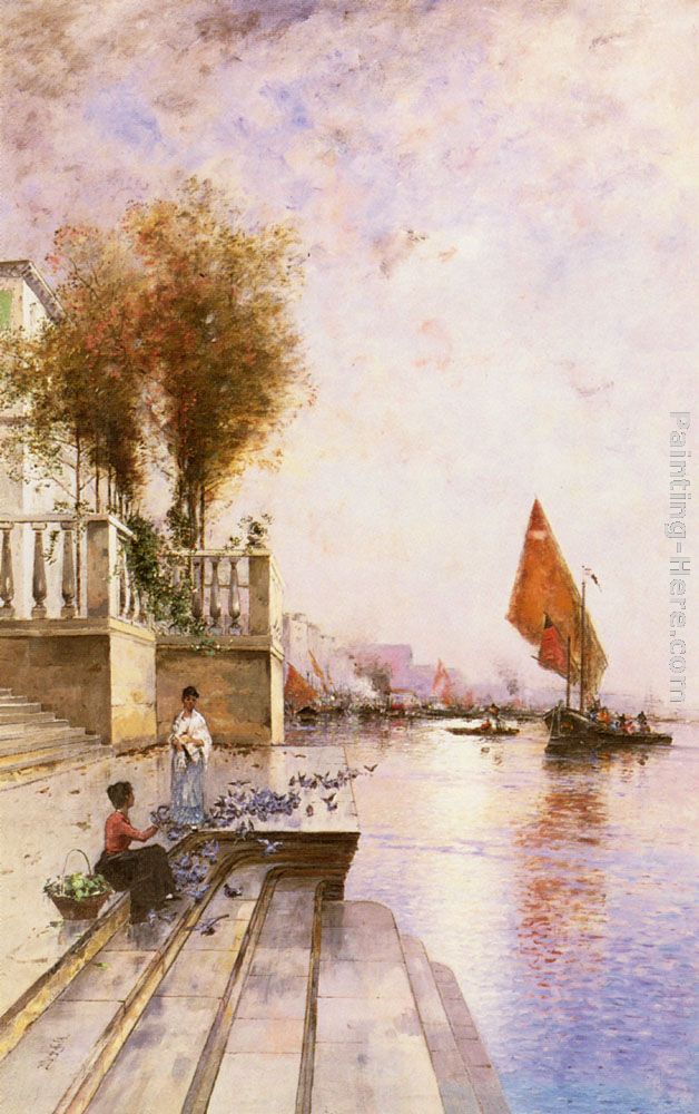 A Venetian Canal painting - Wilhelm von Gegerfelt A Venetian Canal art painting
